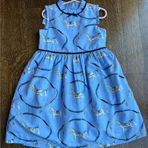 Janie and Jack Light Blue Carousel Print Dress
